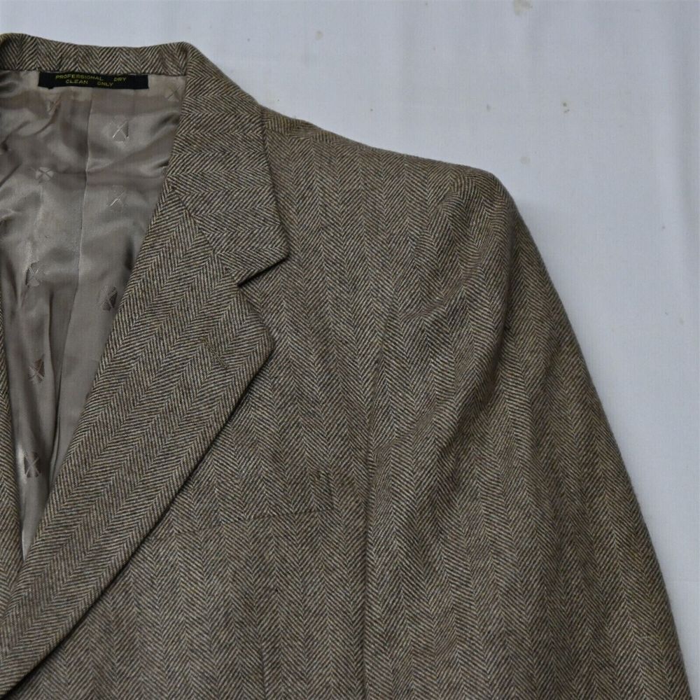 Vtg Angelo Donati 42r Herringbone Tweed Usa Made Mens Blazer Jacket Sport Coat View 2